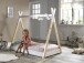 Hausbett >TIPI< in Weiß/Natur aus Massive Kiefer - 146x131x84cm (BxHxT)