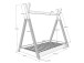 Hausbett >TIPI< in Weiß/Natur aus Massive Kiefer - 146x131x84cm (BxHxT)