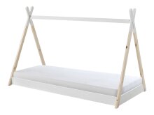Hausbett >TIPI< in Weiß/Natur aus Massive...