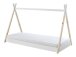 Hausbett >TIPI< in Weiß/Natur aus Massive Kiefer - 206x135,5x105,5cm (BxHxT)