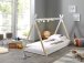 Hausbett >TIPI< in Weiß/Natur aus Massive Kiefer - 206x135,5x105,5cm (BxHxT)