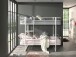 Etagenbett >OSCAR< in Weiß aus Metall - 205x166x99cm (BxHxT)