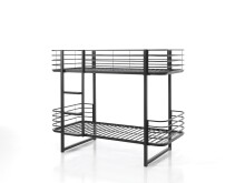 Etagenbett >OSCAR< in Schwarz aus Metall -...