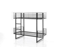 Etagenbett >OSCAR< in Schwarz aus Metall -...