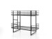 Etagenbett >OSCAR< in Schwarz aus Metall - 205x166x99cm (BxHxT)