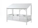 Hausbett >HAUSBETT< in Weiß aus Massiv Kiefer und MDF - 214,2x174x105,3 (BxHxT)