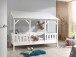 Hausbett >HAUSBETT< in Weiß aus Massiv Kiefer und MDF - 214,2x174x105,3 (BxHxT)