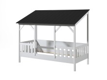Hausbett >HAUSBETT< in Weiß-Schwarz - 214,2x174x105,3 (BxHxT)