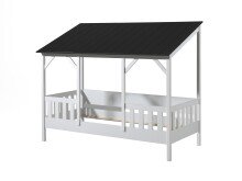 Hausbett >HAUSBETT< in Weiß-Schwarz - 214,2x174x105,3 (BxHxT)