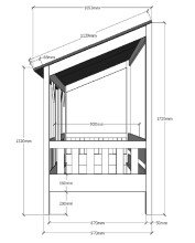 Hausbett >HAUSBETT< in Weiß-Schwarz - 214,2x174x105,3 (BxHxT)