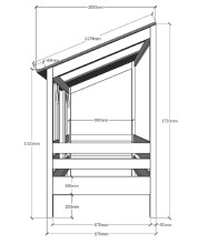 Hausbett >HAUSBETT< in Weiß aus Massiv Kiefer und MDF - 214,2x174x105,3 (BxHxT)