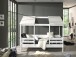 Hausbett >HAUSBETT< in Weiß aus Massiv Kiefer und MDF - 214,2x174x105,3 (BxHxT)