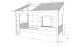 Hausbett >HAUSBETT< in Weiß aus Massiv Kiefer und MDF - 214x158,5x105cm (BxHxT)