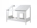 Hausbett >HAUSBETT< in Weiß aus Massiv Kiefer und MDF - 214x158,5x105cm (BxHxT)
