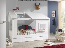 Bettschubkasten >HAUSBETT< in Weiß - 198,5x18,5x94 (BxHxT)