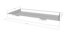 Bettschubkasten >HAUSBETT< in Weiß - 198,5x18,5x94 (BxHxT)