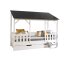 Hausbett >HAUSBETT< in Weiß-Schwarz - 214,2x174x105,3 (BxHxT)