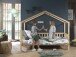 Hausbett >DALLAS< in Natur aus Massive Kiefer - 210x170x97cm (BxHxT)