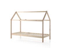 Hausbett >DALLAS< in Natur aus Massive Kiefer - 208x158,5x98cm (BxHxT)