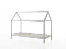 Hausbett >DALLAS< in Weiß aus Massive Kiefer - 208x158,5x98cm (BxHxT)
