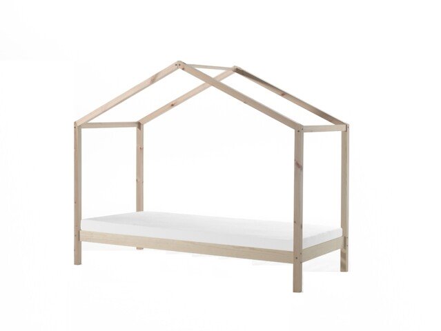 Hausbett >DALLAS< in Natur aus Massive Kiefer - 210x170x97cm (BxHxT)