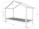 Hausbett >DALLAS< in Natur aus Massive Kiefer - 210x170x97cm (BxHxT)