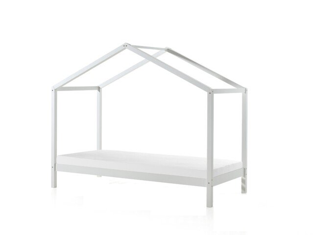 Hausbett >DALLAS< in Weiß aus Massive Kiefer - 210x170x97cm (BxHxT)