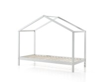 Hausbett >DALLAS< in Weiß aus Massive Kiefer - 210x170x97cm (BxHxT)