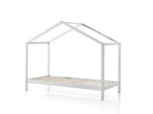 Hausbett >DALLAS< in Weiß aus Massive Kiefer - 210x170x97cm (BxHxT)