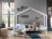 Hausbett >DALLAS< in Weiß aus Massive Kiefer - 210x170x97cm (BxHxT)