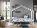 Hausbett >DALLAS< in Weiß aus Massive Kiefer - 210x170x97cm (BxHxT)