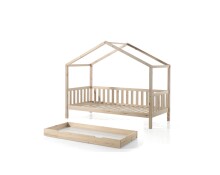 Hausbett >DALLAS< in Natur aus Massive Kiefer -...