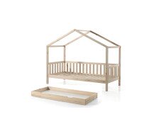 Hausbett >DALLAS< in Natur aus Massive Kiefer -...