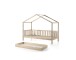 Hausbett >DALLAS< in Natur aus Massive Kiefer - 210x170x97cm (BxHxT)