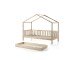 Hausbett >DALLAS< in Natur aus Massive Kiefer - 210x170x97cm (BxHxT)
