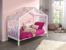 Hausbett >DALLAS< in Weiß aus Massive Kiefer - 210x170x97cm (BxHxT)
