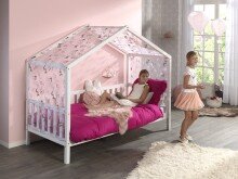Hausbett >DALLAS< in Weiß aus Massive Kiefer - 210x170x97cm (BxHxT)