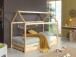 Hausbett >DALLAS< in Natur aus Massive Kiefer - 208x158,5x98cm (BxHxT)