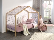 Hausbett >DALLAS< in Natur aus Massive Kiefer - 210x170x97cm (BxHxT)