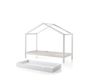 Hausbett >DALLAS< in Weiß aus Massive Kiefer - 210x170x97cm (BxHxT)