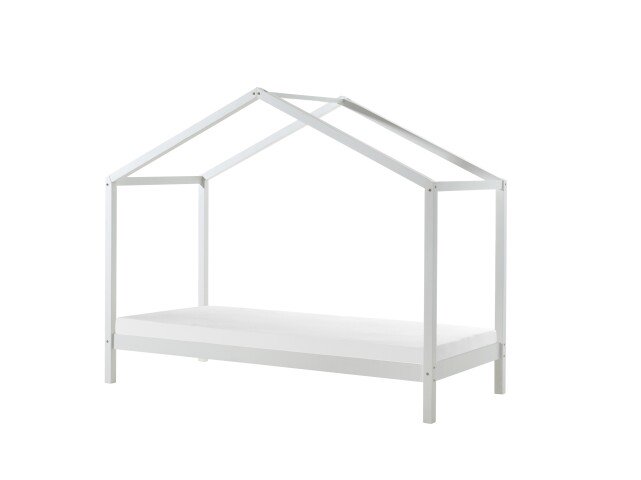 Hausbett >DALLAS< in Weiß aus Massive Kiefer - 210x170x97cm (BxHxT)
