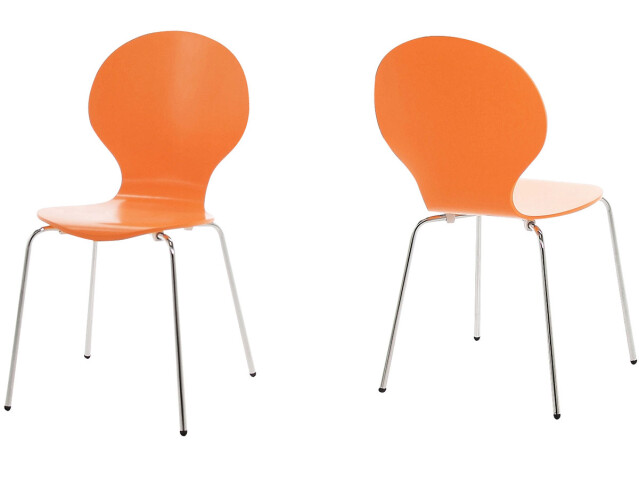 Stapelstuhl >Marcus< in Orange aus MDF - 49x87x53cm (BxHxT)
