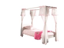 Himmelbett >PINO< in Weiß aus Skandinavische...