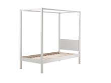 Himmelbett >PINO< in Weiß aus Skandinavische Kiefer und MDF - 208x191x98 (BxHxT)
