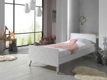 Einzelbett >BILLY< in Satin Weiß - 203,6x73,5x95 (BxHxT)