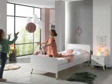Einzelbett >BILLY< in Satin Weiß - 203,6x73,5x95 (BxHxT)