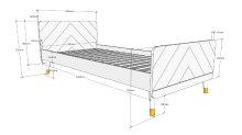 Einzelbett >BILLY< in Olive Grün - 203,6x73,5x95 (BxHxT)