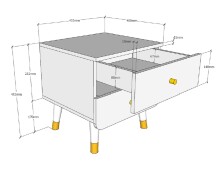 Nachtkonsole >BILLY< in Satin Weiß - 43x45,2x40 (BxHxT)