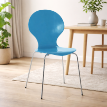 Stapelstuhl >Marcus< in kobaltblau aus MDF - 49x87x53cm (BxHxT)