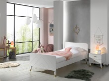 Jugendzimmer-Set >BILLY< in Satin Weiß aus Massiv Kiefer und MDF